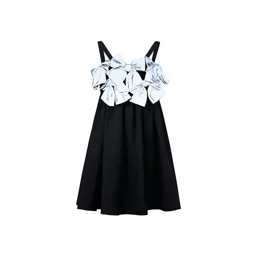 13 De Marzo Bowknot Slip Dress Black