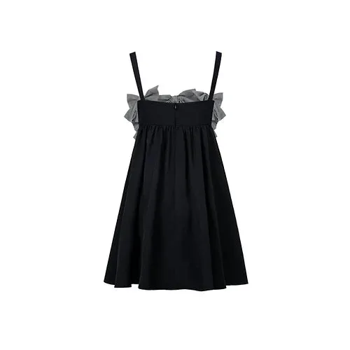 13 De Marzo Bowknot Slip Dress Black