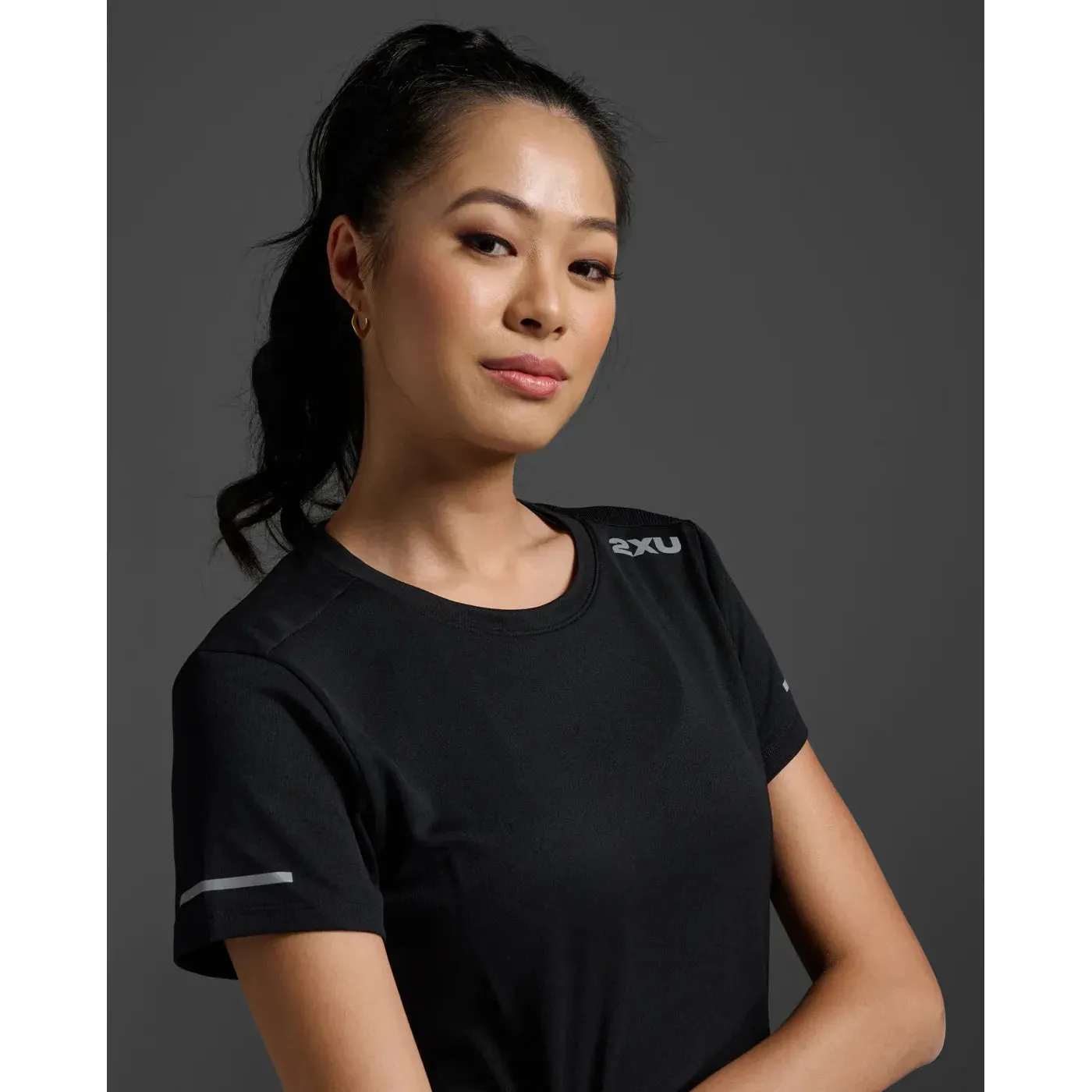 2XU - Women's Aero Tee - Black/Silver Reflective