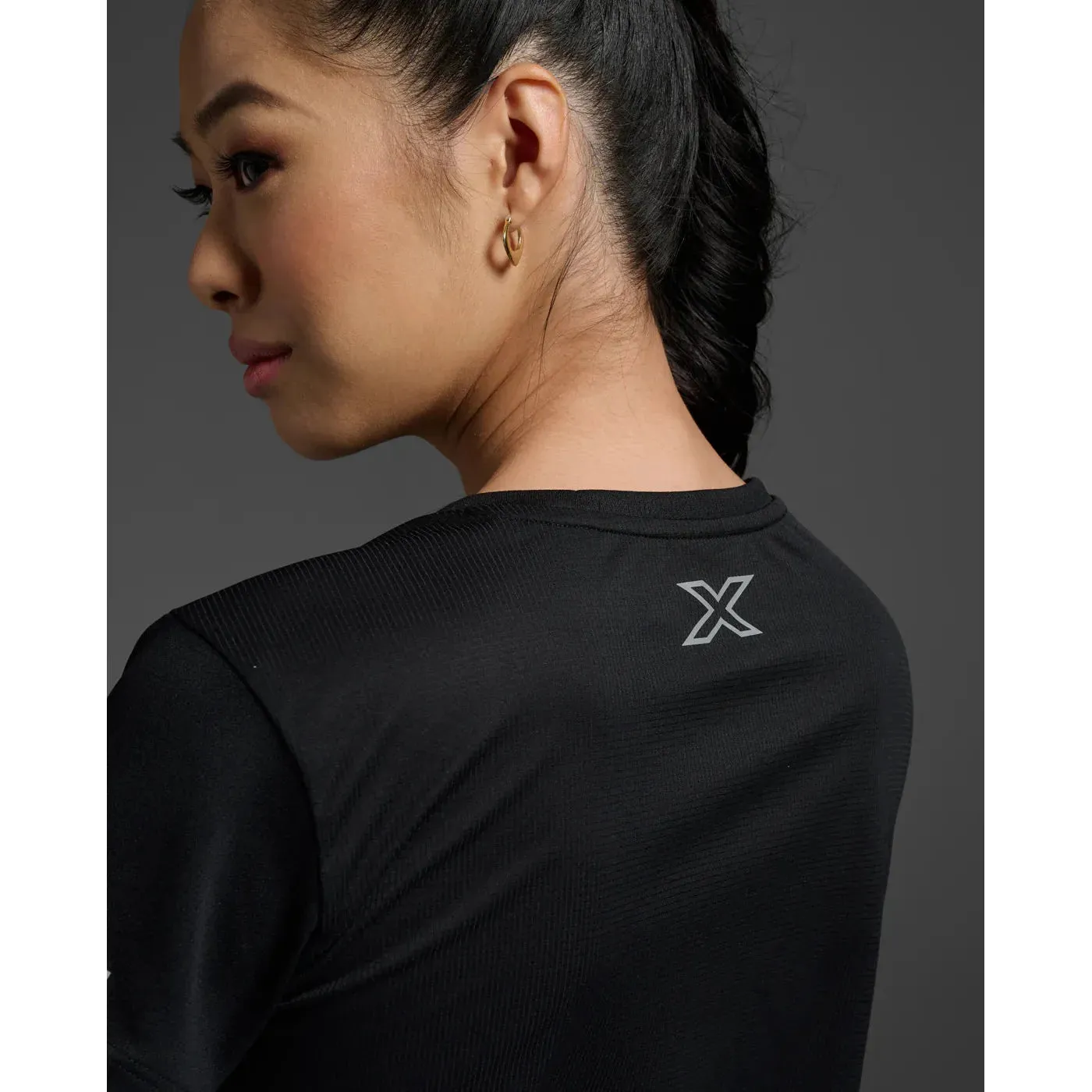 2XU - Women's Aero Tee - Black/Silver Reflective