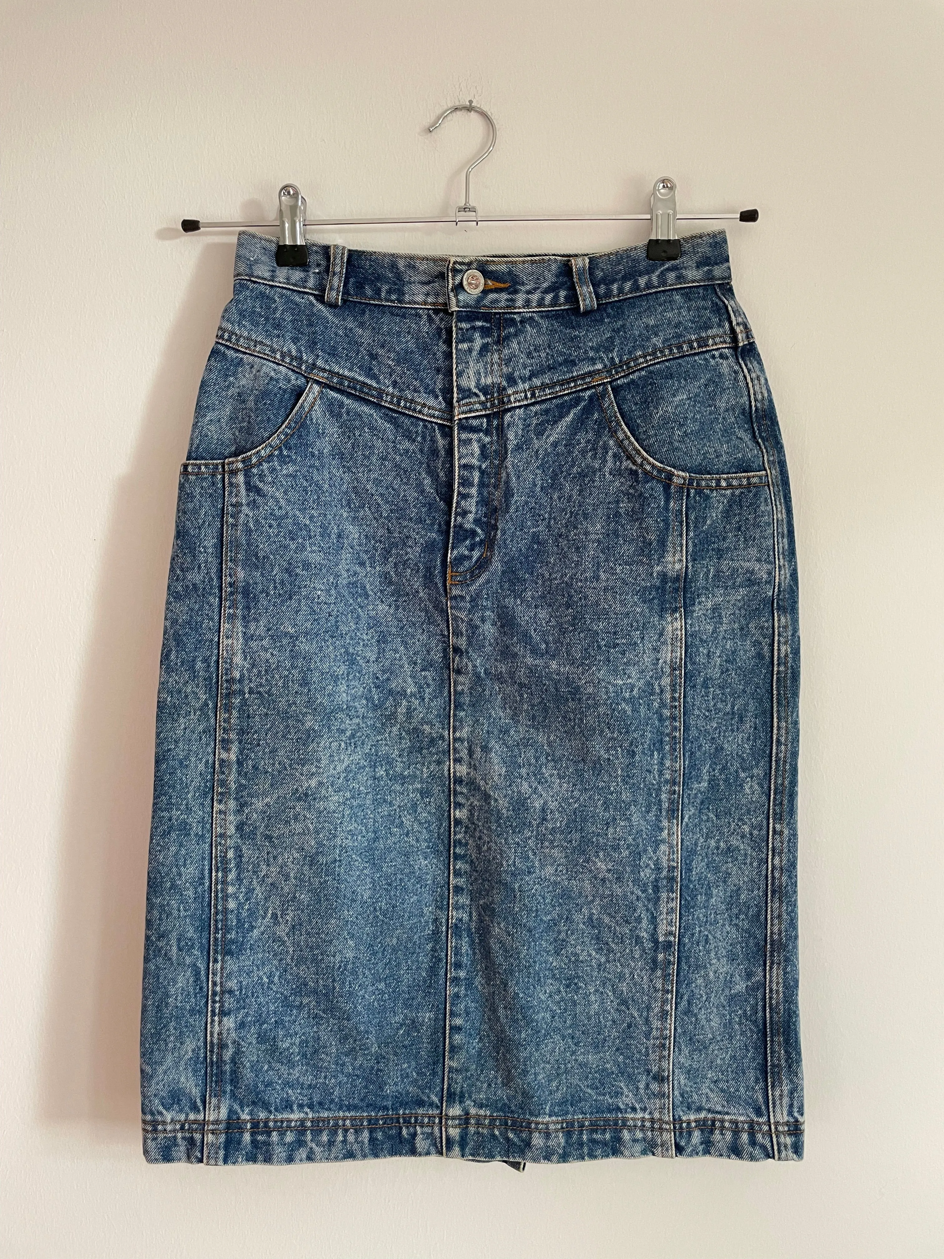 Acid Wash Denim Skirt