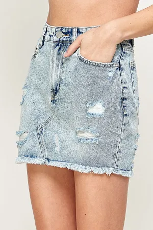 Acid Washed Denim Skirt