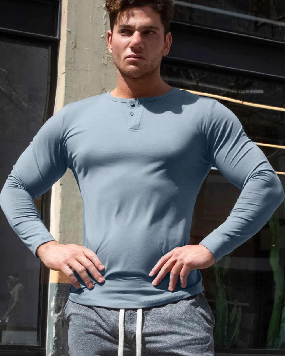 All Day Elite Henley Curve-Hem Long Sleeve