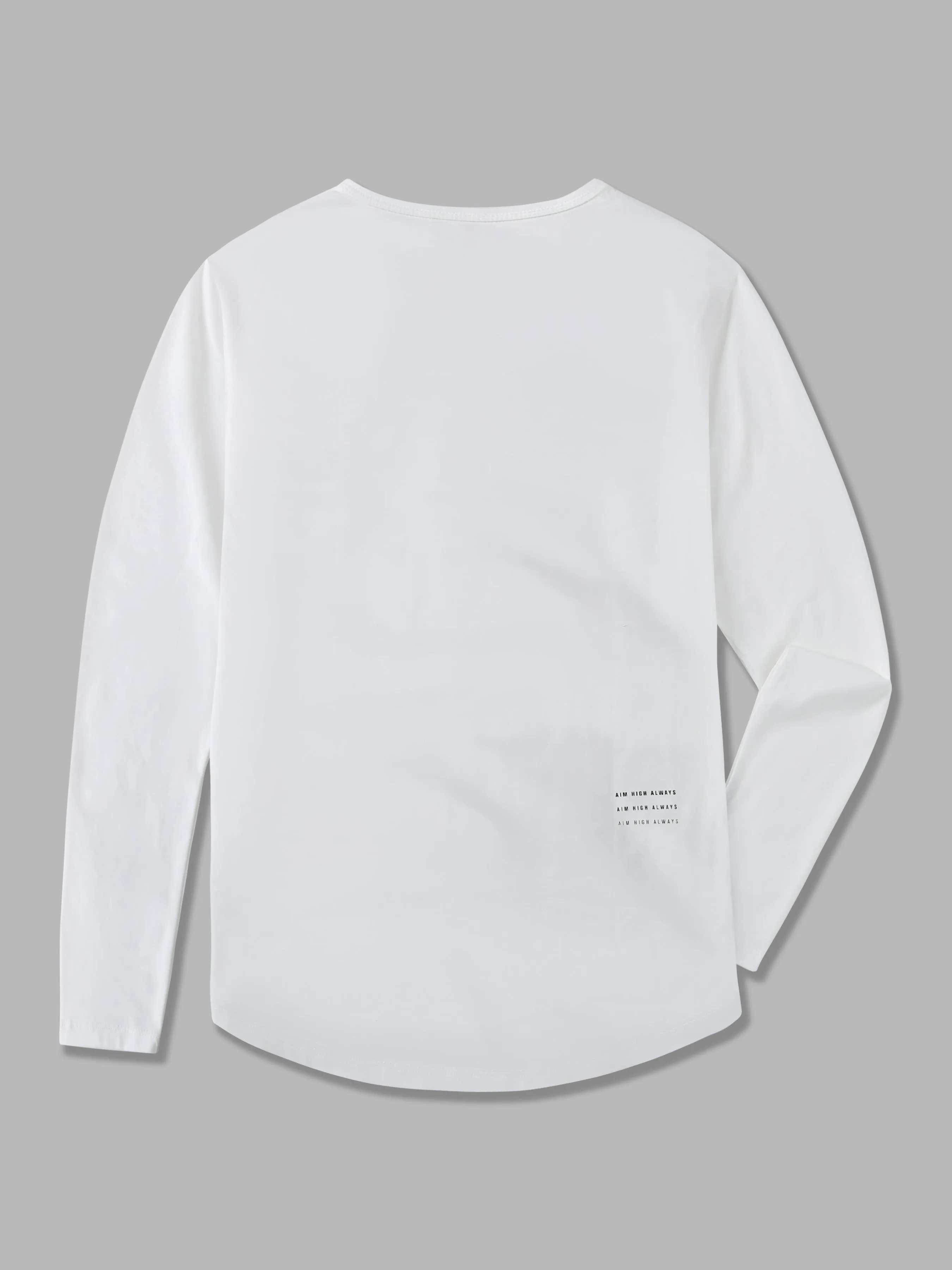 All Day Elite Henley Curve-Hem Long Sleeve