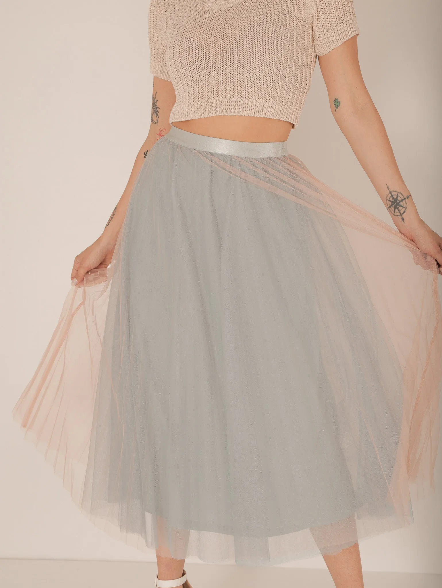 Allison Pleated Tulle Skirt