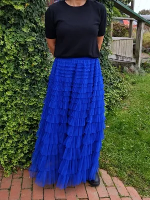 Angelina Tulle Skirt - Cobalt