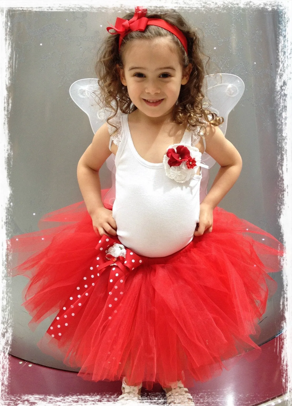 Baby & girl fluffy red fairy tutu skirt