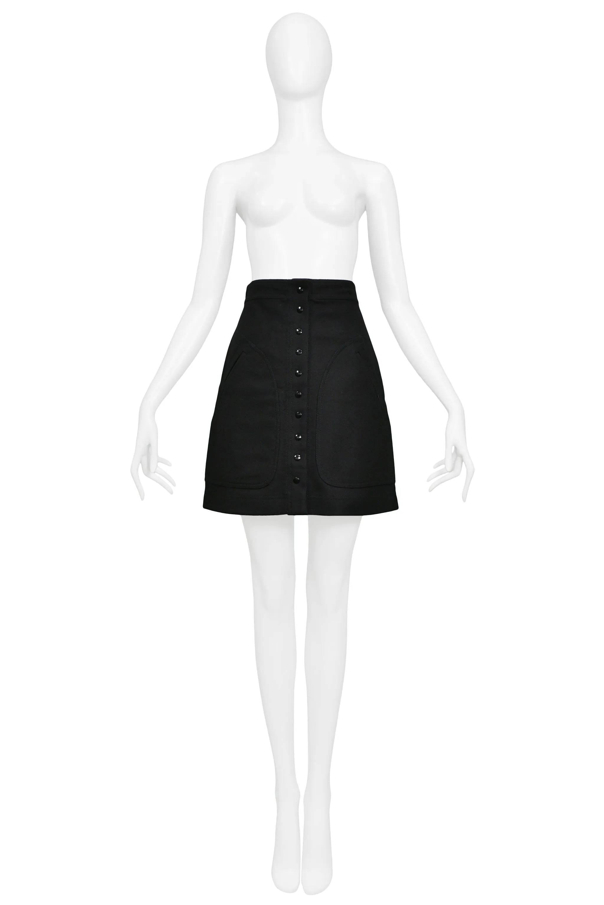 BALENCIAGA BY GHESQUIERE CLASSIC BLACK A-LINE MINI-SKIRT 2003