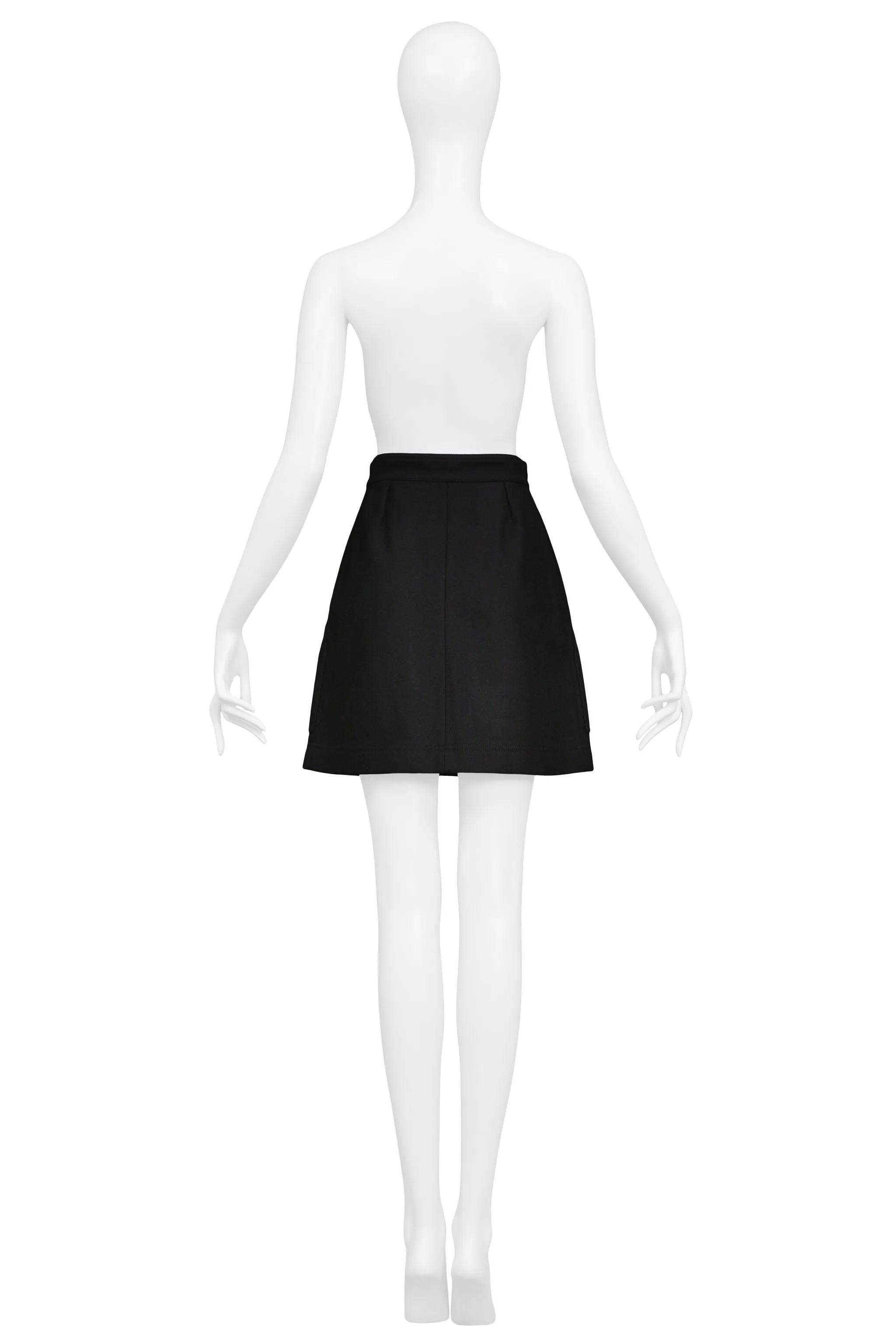 BALENCIAGA BY GHESQUIERE CLASSIC BLACK A-LINE MINI-SKIRT 2003