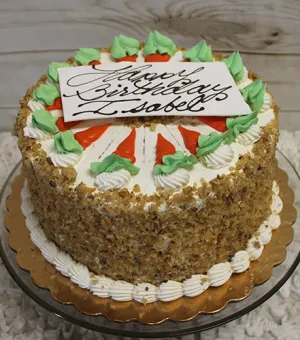 BD-008A  Carrot Cake with Carrot Decor.