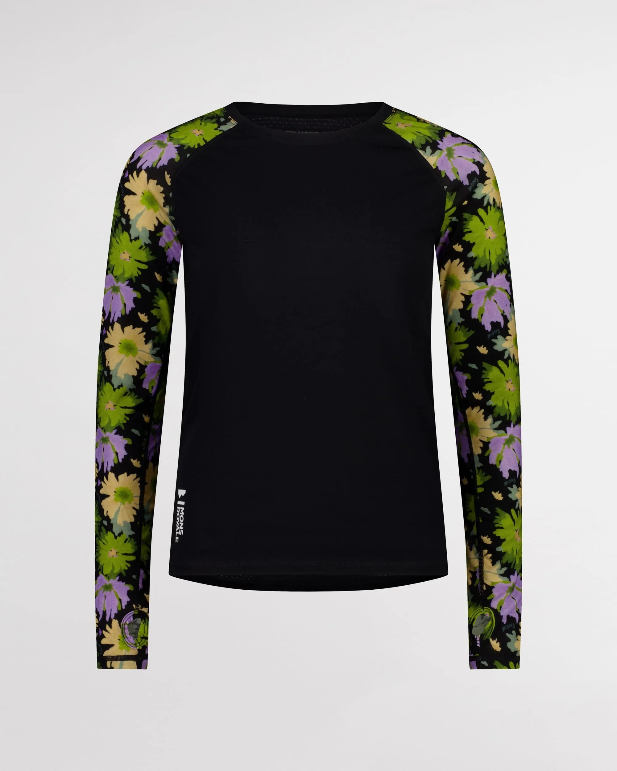 Bella Merino Long Sleeve - Alpine Bloom / Black