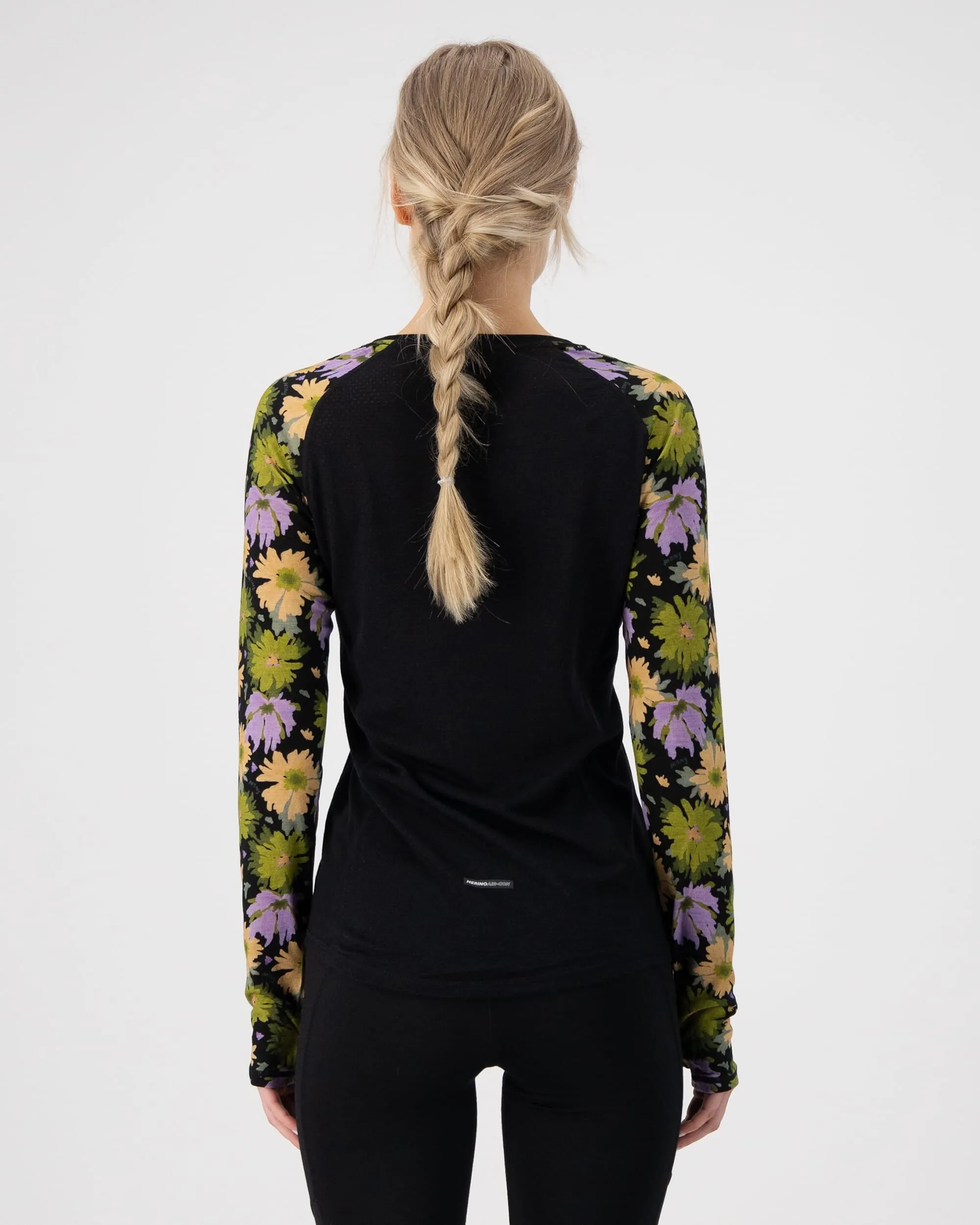 Bella Merino Long Sleeve - Alpine Bloom / Black