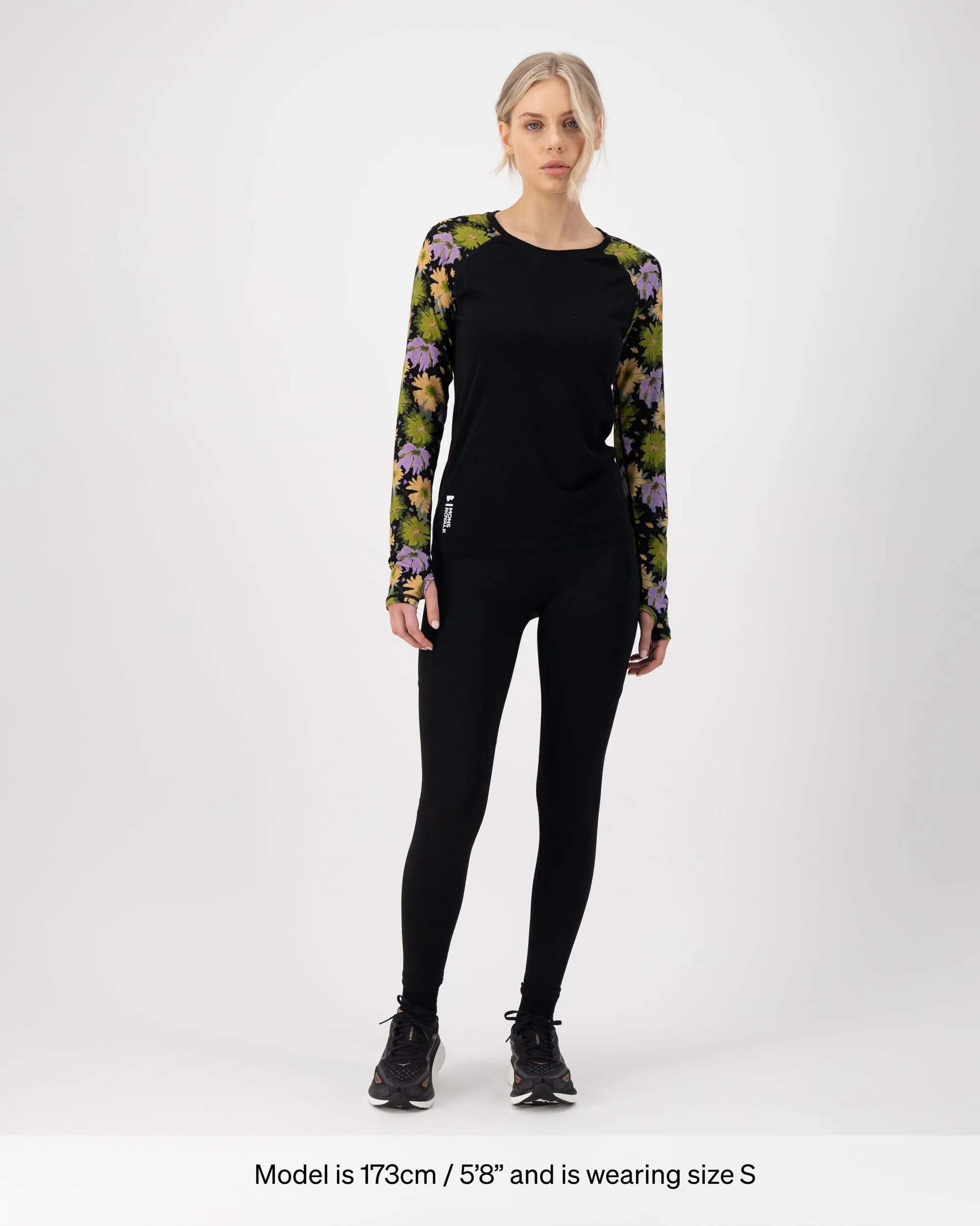 Bella Merino Long Sleeve - Alpine Bloom / Black