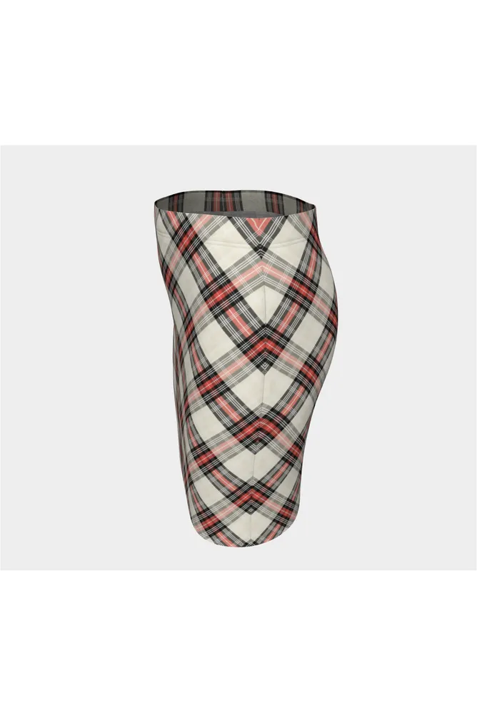 Bidirectional Plaid Fitted Skirt