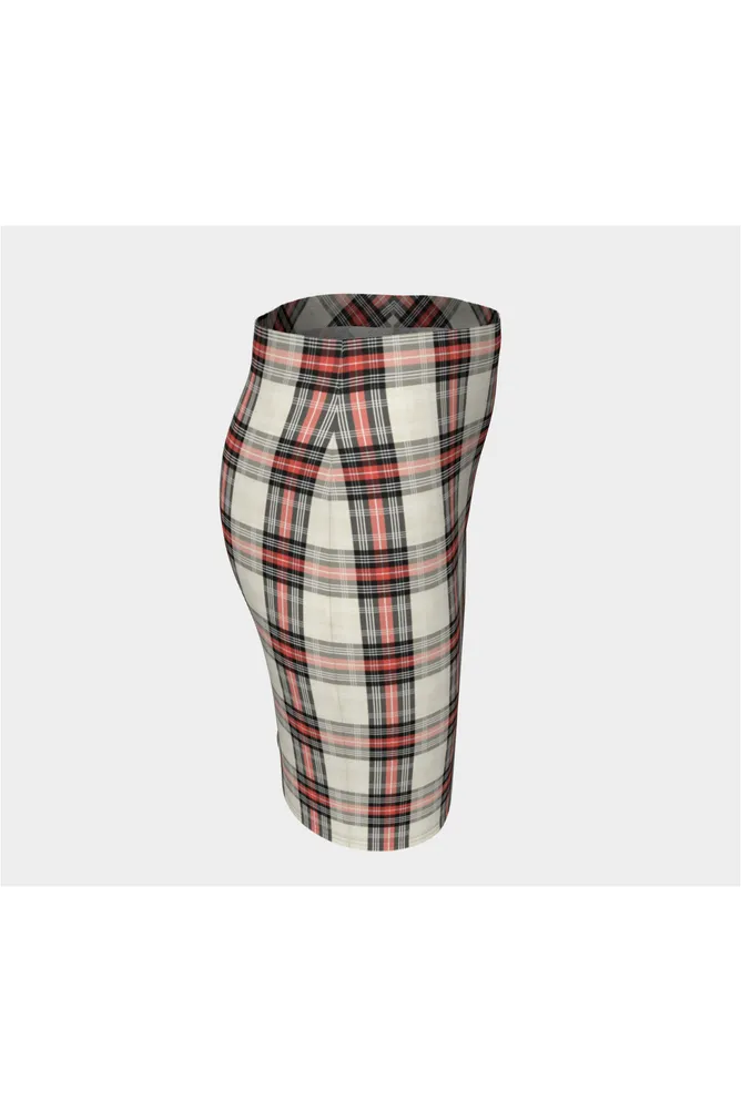 Bidirectional Plaid Fitted Skirt