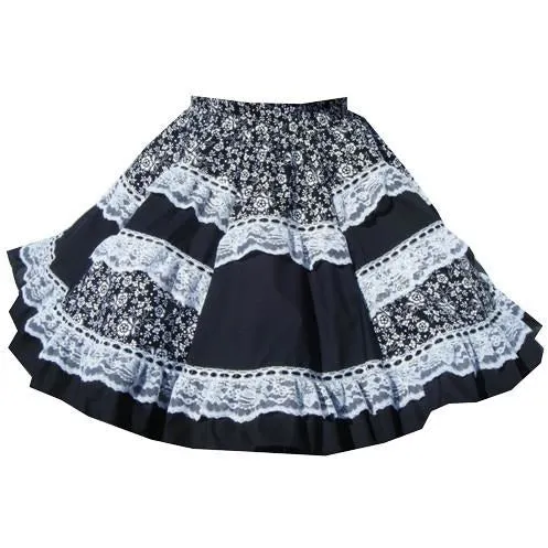 Black & White Square Dance Skirt