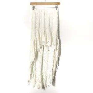 Black Brand White Lace High/Low Skirt- Size S