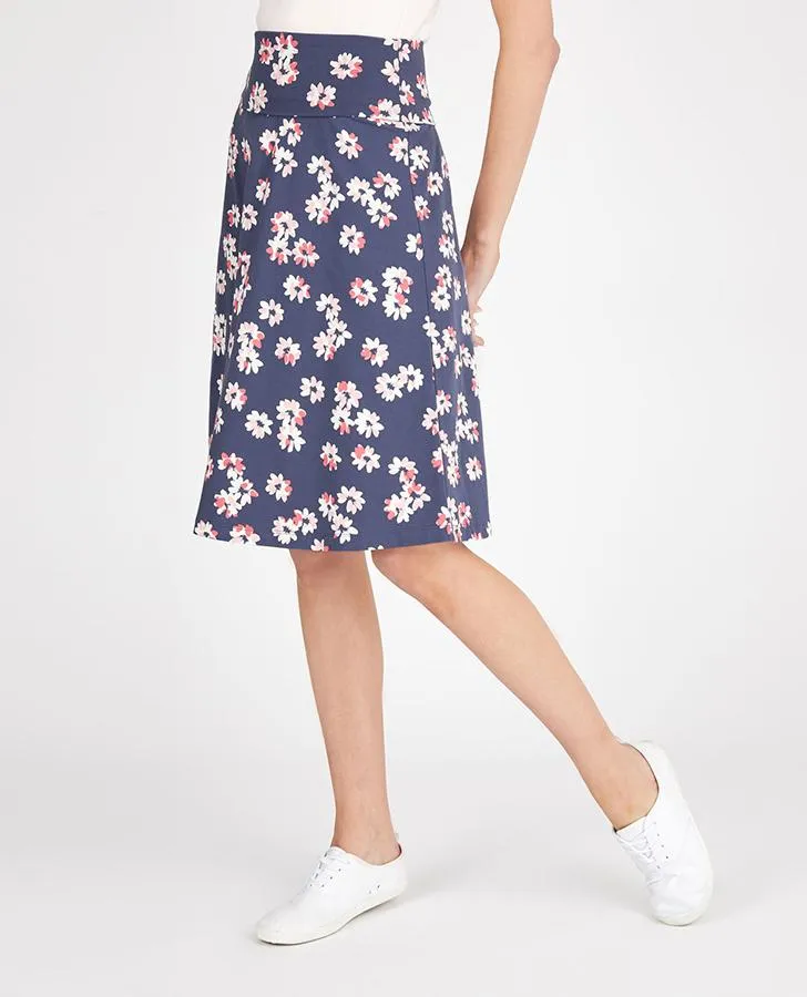 Blossom Print Midi Jersey Skirt