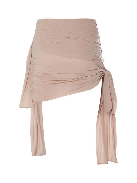 Blumarine   Draped jersey mini skirt w/bows 