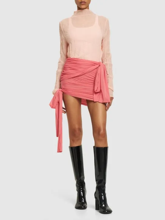 Blumarine   Draped jersey mini skirt w/bows 