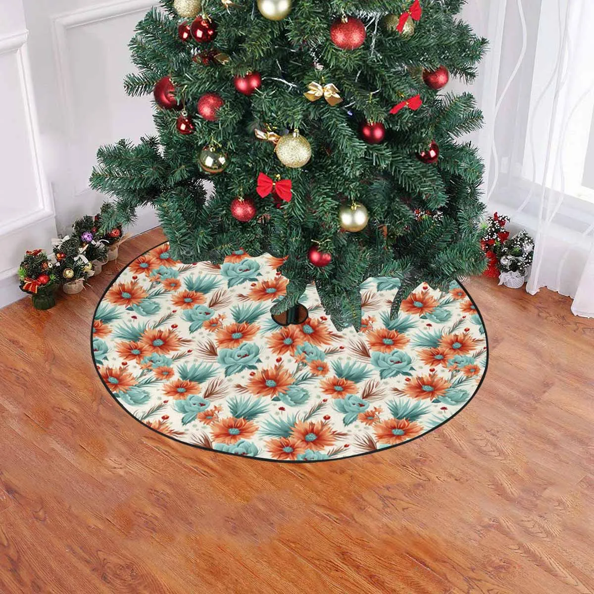 Boho Floral  Christmas Tree Skirt