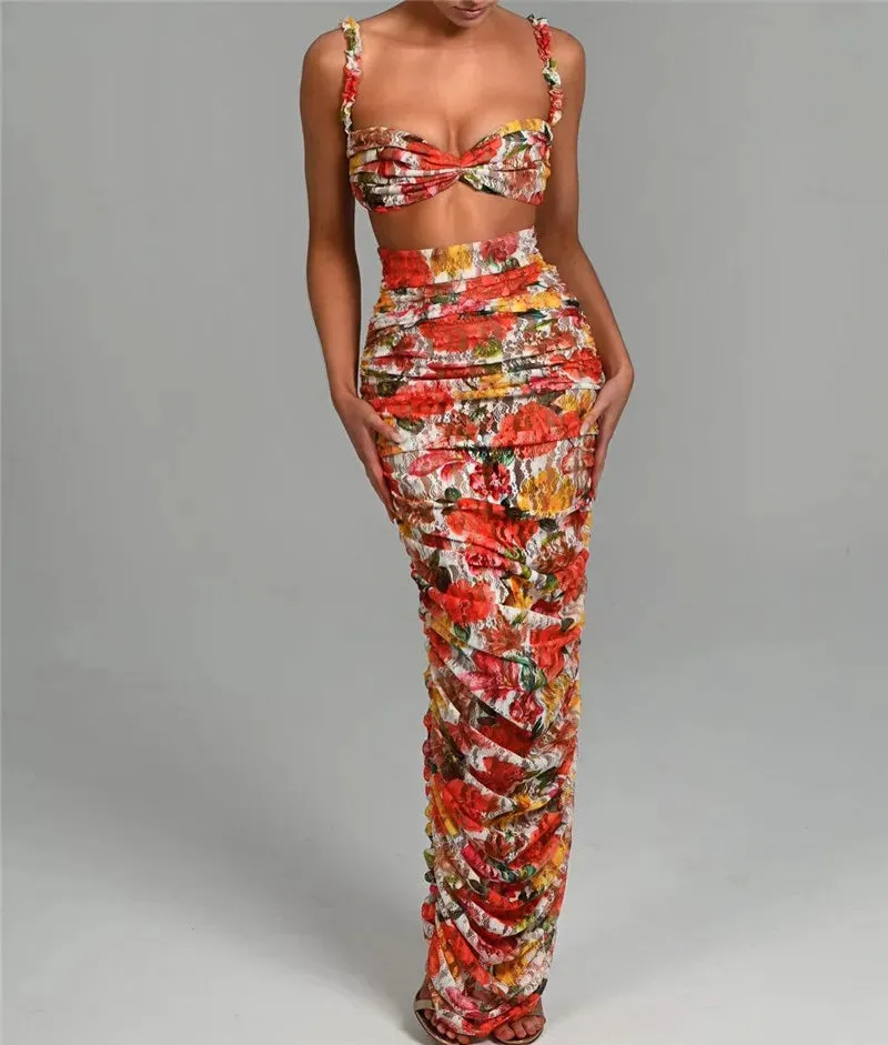 Boho Party Sexy Two Piece Set - Maxi