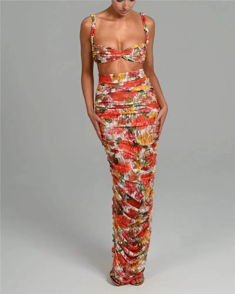 Boho Party Sexy Two Piece Set - Maxi