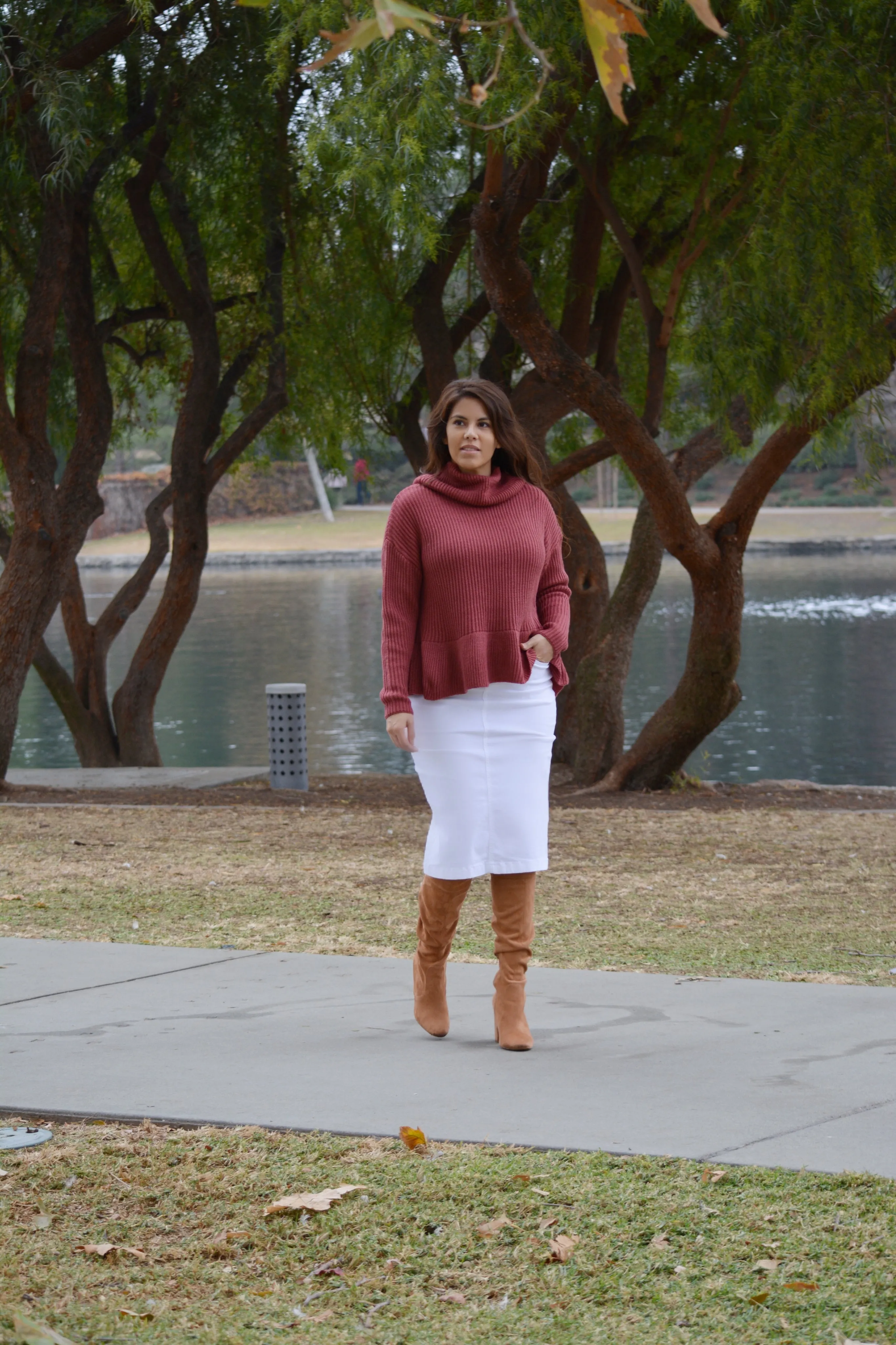 Brenda White Denim Skirt