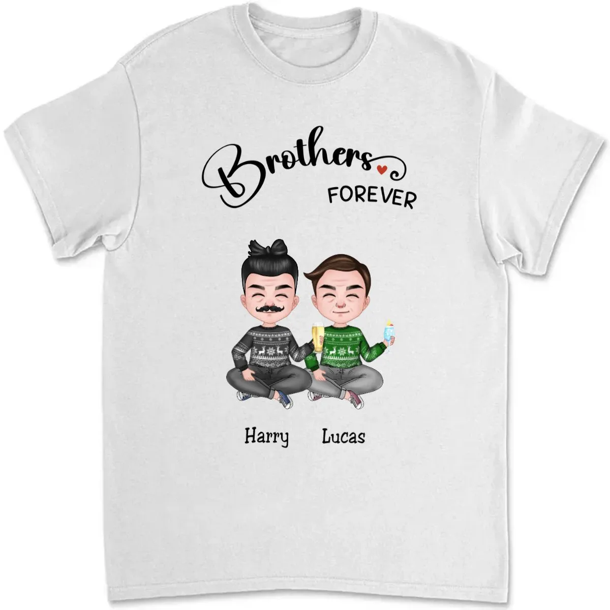 Brothers  - Brothers Forever - Personalized T-Shirt (TB)