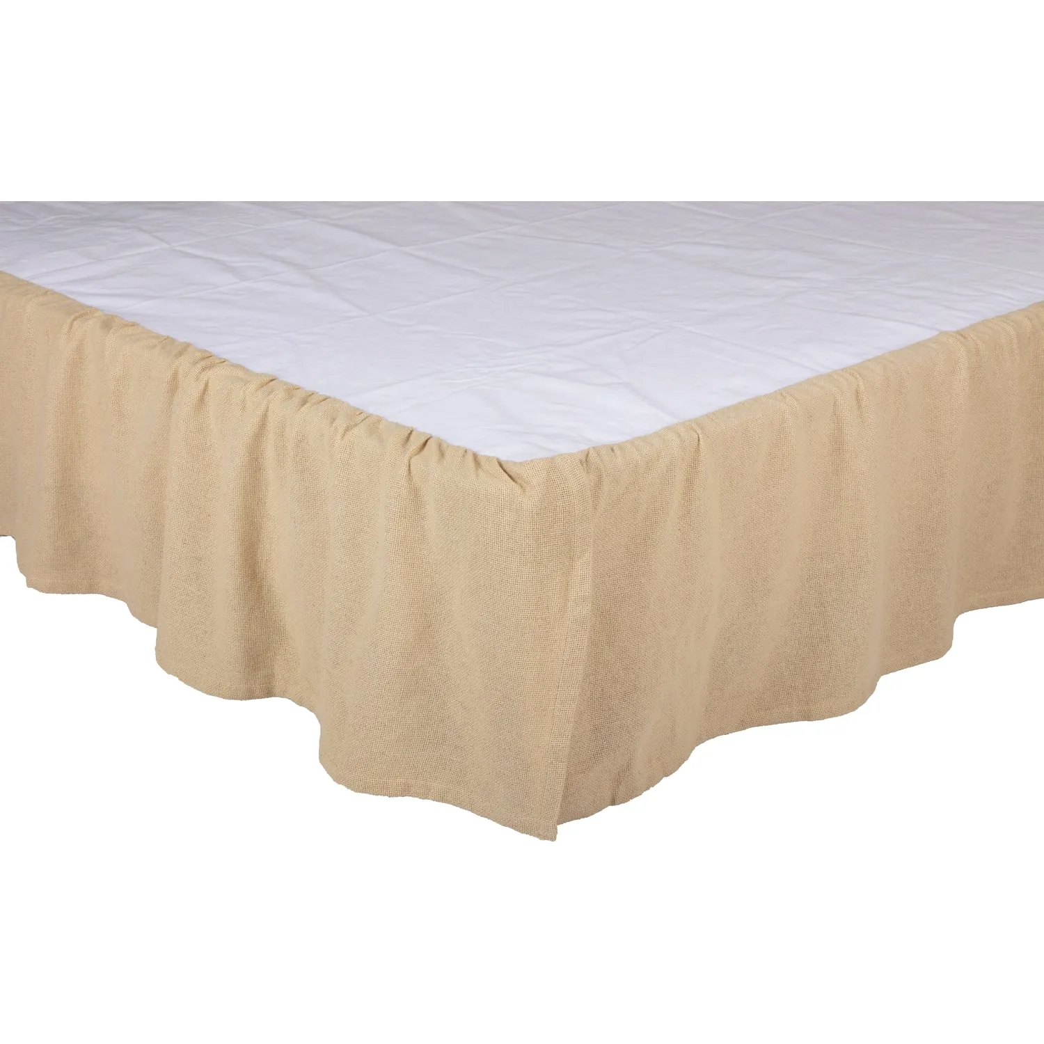 Burlap Vintage Ruffled Queen Bed Skirt 60x80x16  **BACKORDERED UNTIL JANUARY 2025**