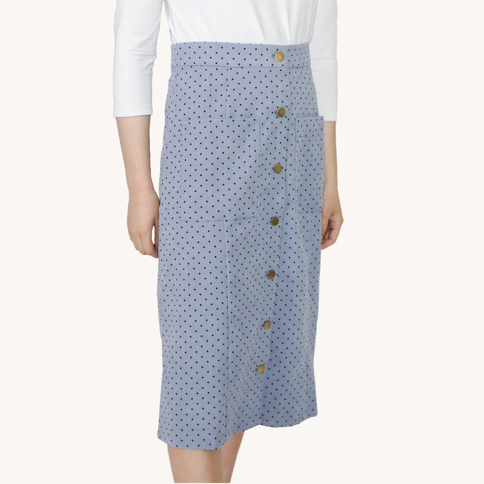 Button Down Midi Skirt