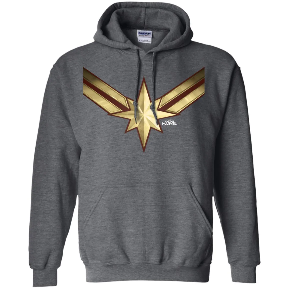 Captain Marvel Gleaming Chest Logo Pullover Hoodie Sweatshirt