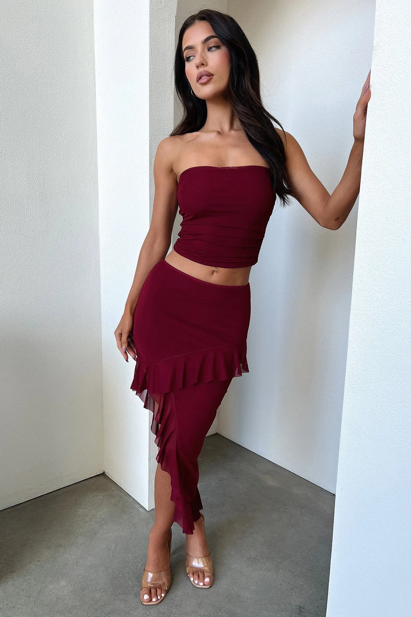 Cardona Skirt - Deep Red