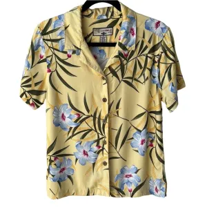 Caribbean Joe Vintage Women's Floral Hawaiian Short Sleeve Button Up Shirt - M