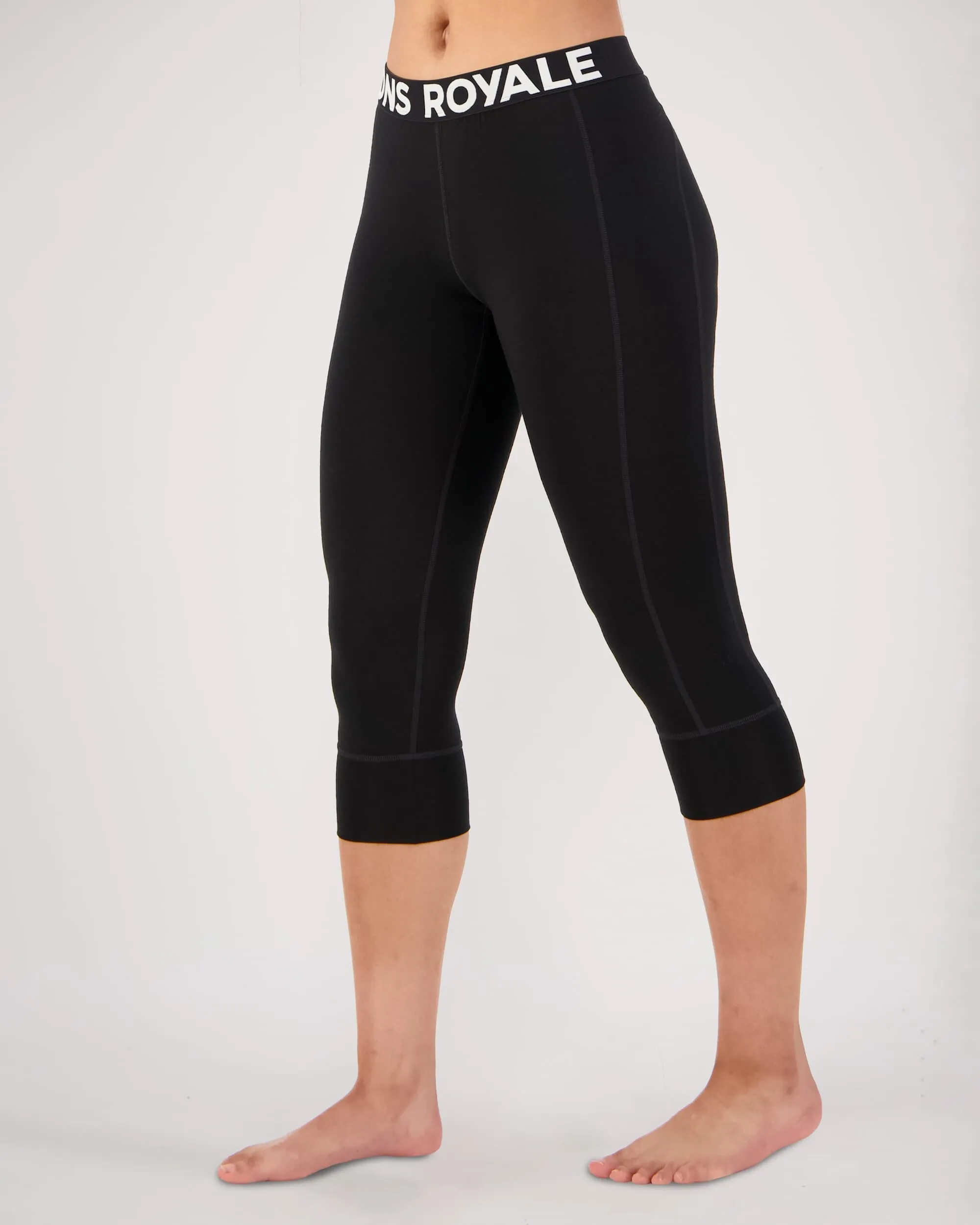 Cascade Merino Base Layer 3/4 Legging - Black