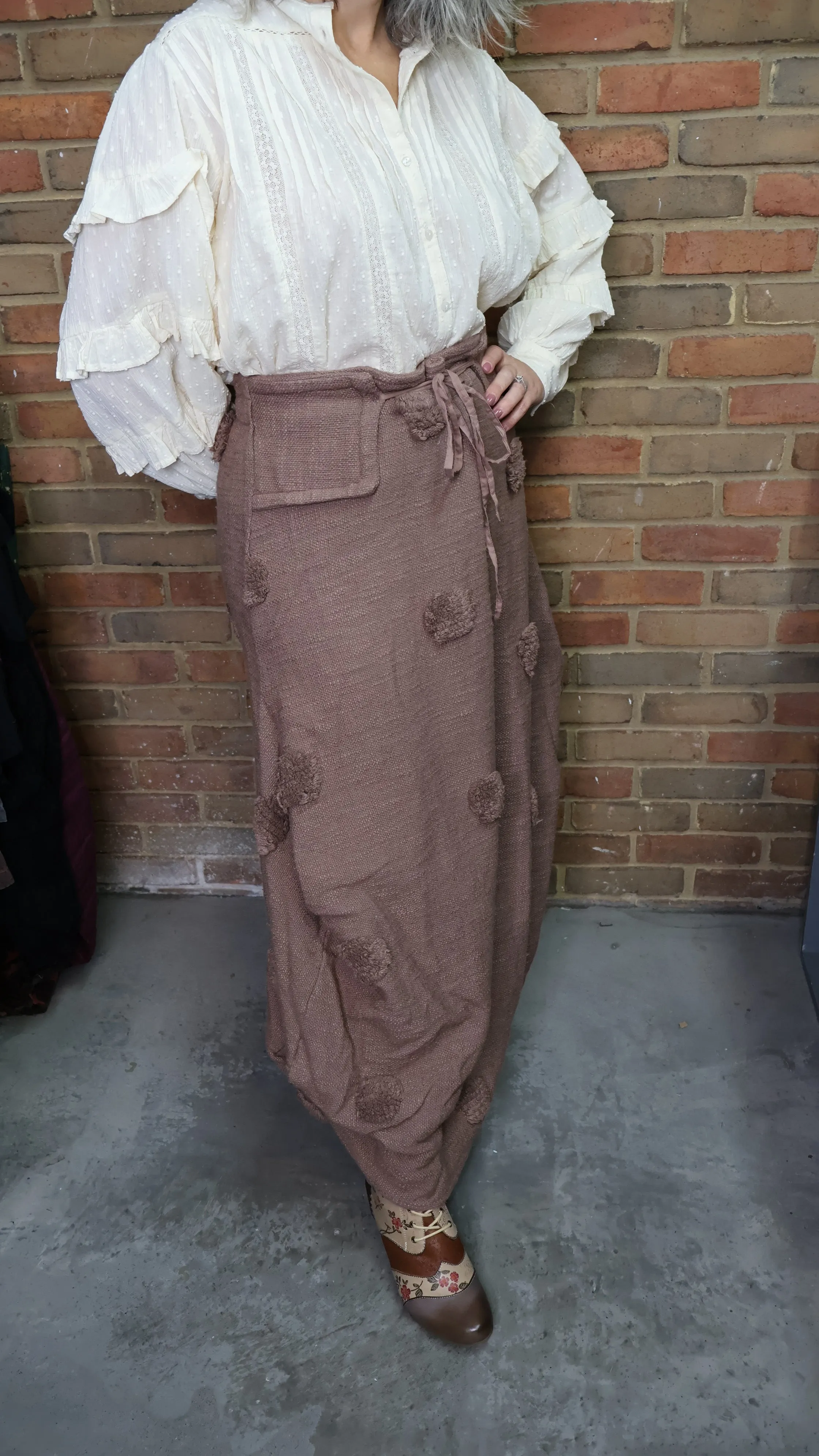 Cindy Textured Skirt Rust #007