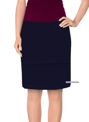 Classic Navy Blue Skirt For Womens