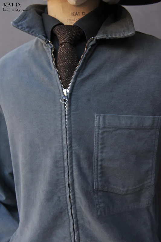 Comfort Moleskin Zip Shacket - Anthracite - S