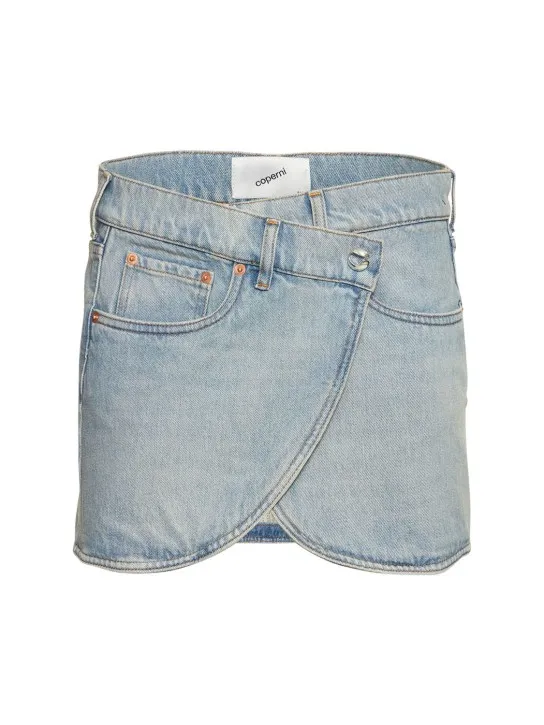 Coperni   Asymmetric denim mini skirt 