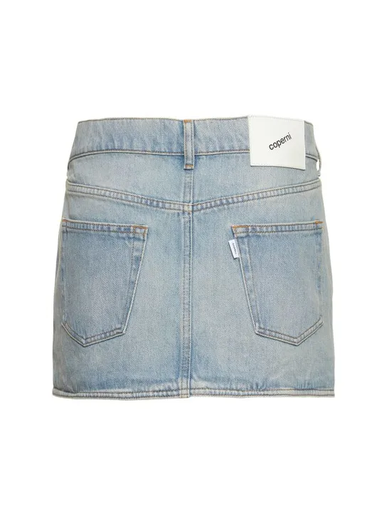 Coperni   Asymmetric denim mini skirt 