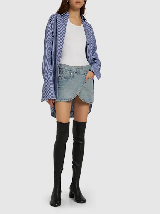 Coperni   Asymmetric denim mini skirt 