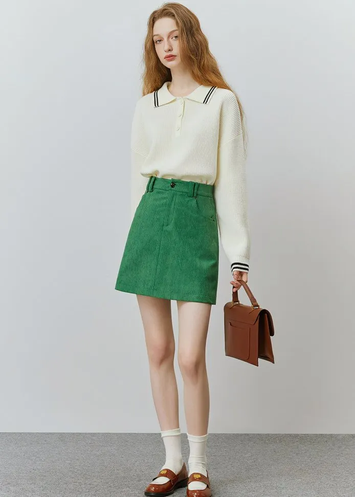 CORDUROY SLIM SHORT SKIRT