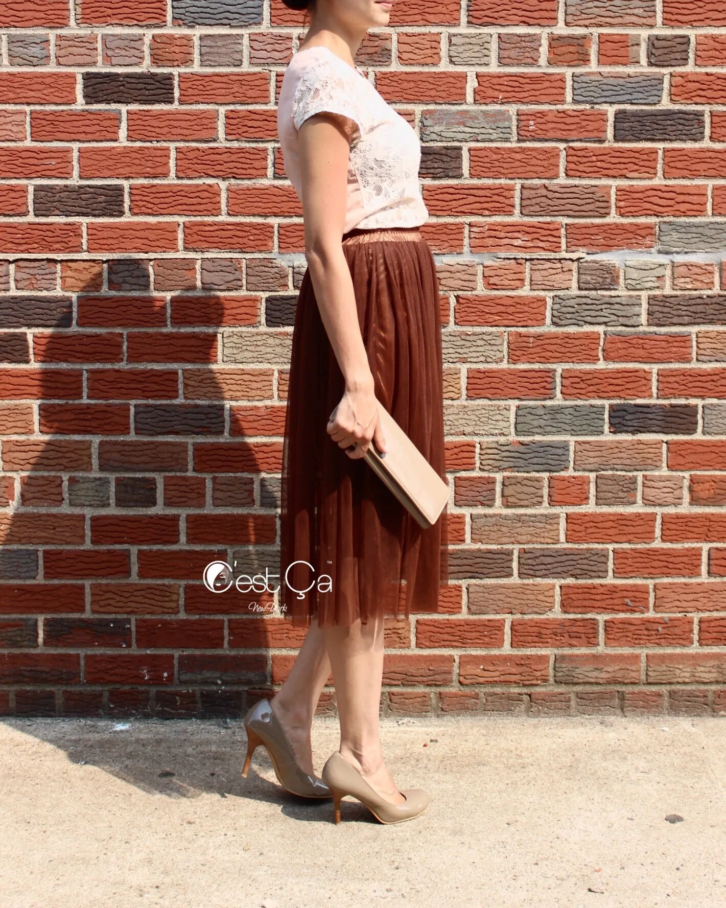 Coty Dark Brown Soft Tulle Skirt