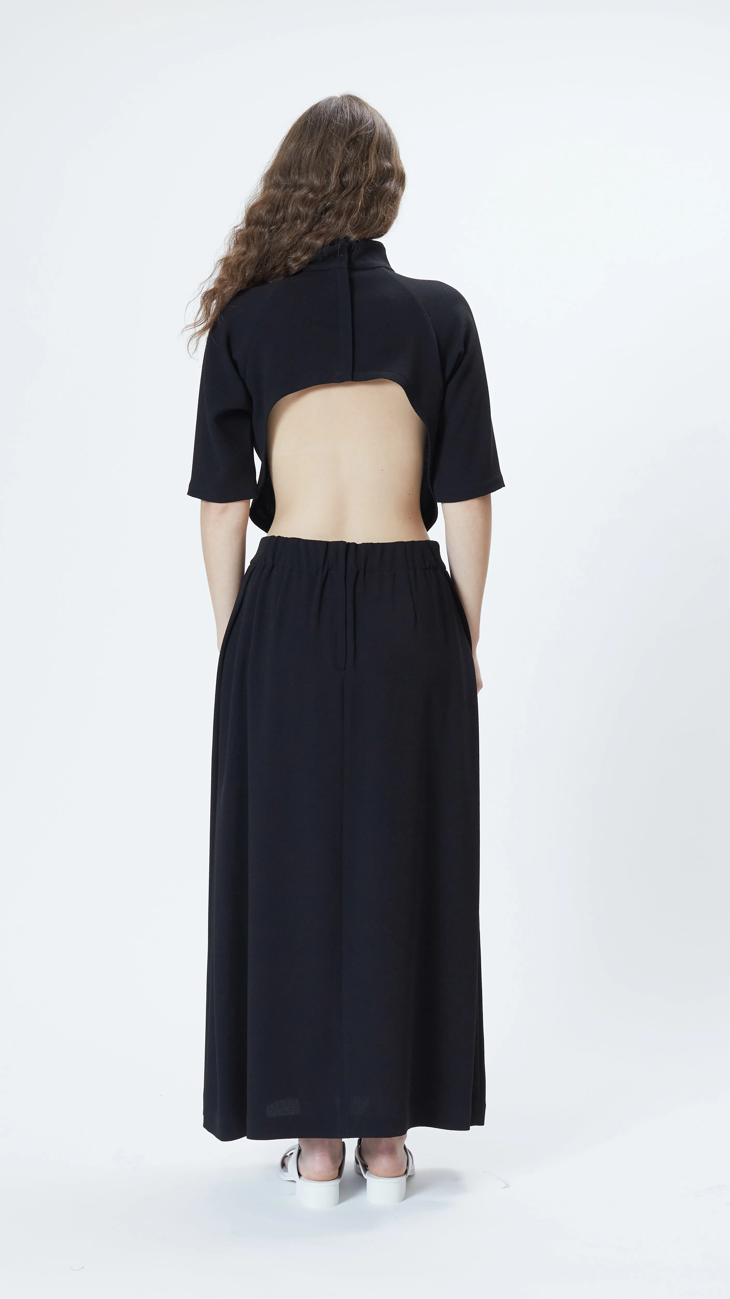 Crepe Ensemble Skirt in Black