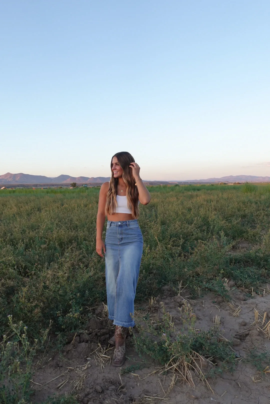 Denim Maxi Skirt