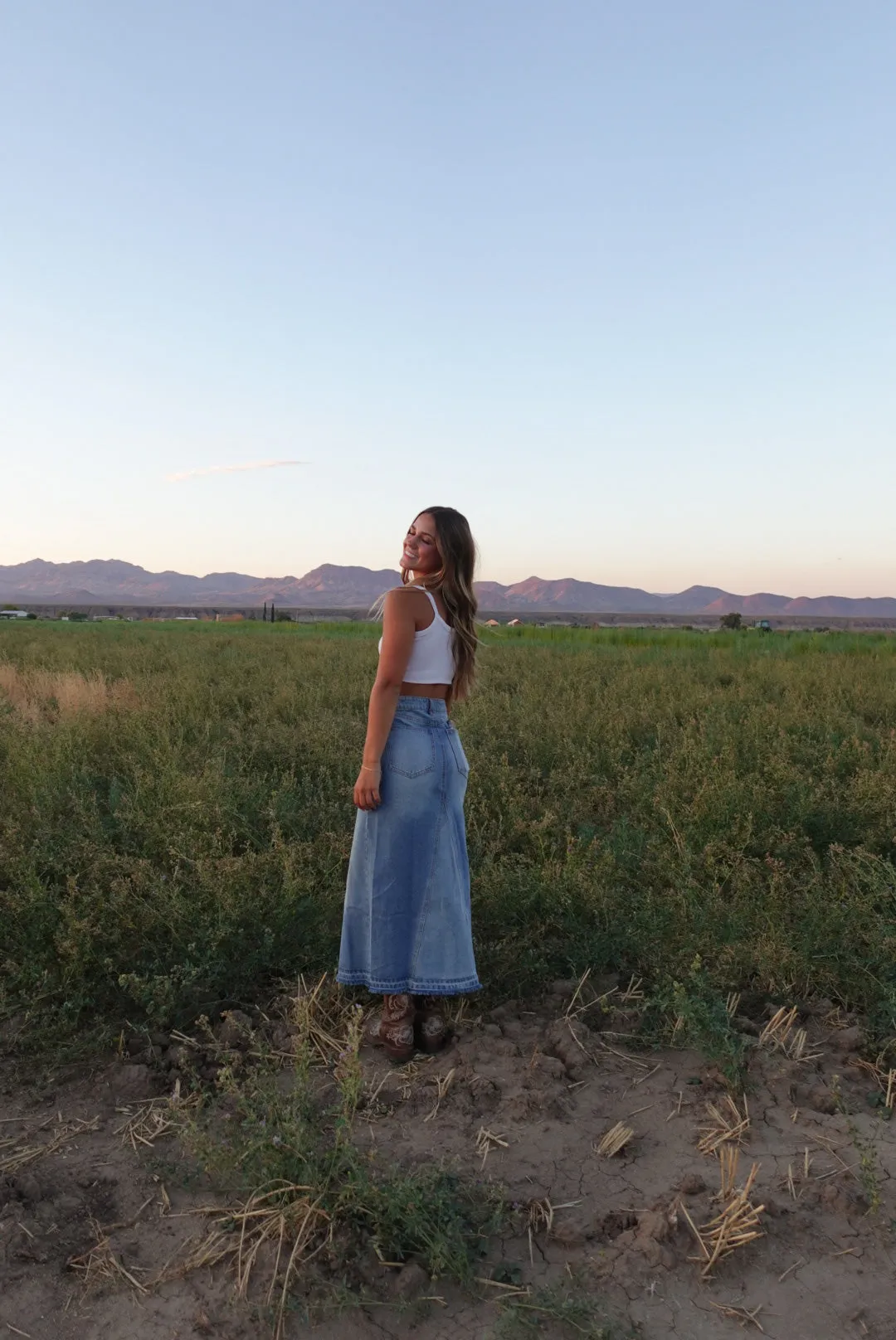 Denim Maxi Skirt