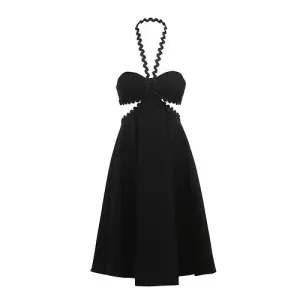 Diana Vevina Black Open Back Dress