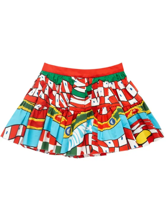 Dolce&amp;Gabbana   Carretto print cotton poplin mini skirt 