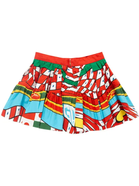 Dolce&amp;Gabbana   Carretto print cotton poplin mini skirt 