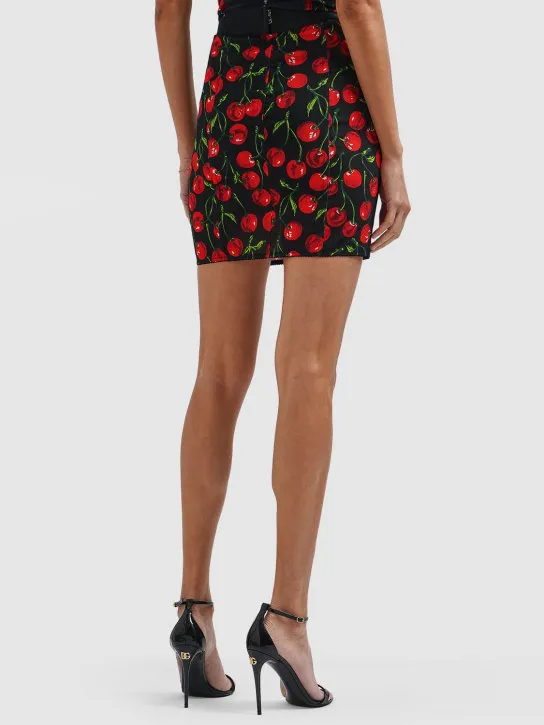 Dolce&amp;Gabbana   Cherry print marquisette mini skirt 